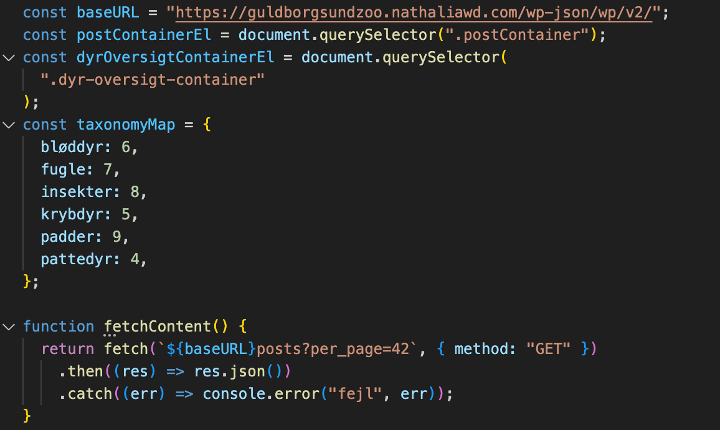 Billede af WordPress og API i JavaScript til Guldborgsund Zoologisk & Botanisk Have
